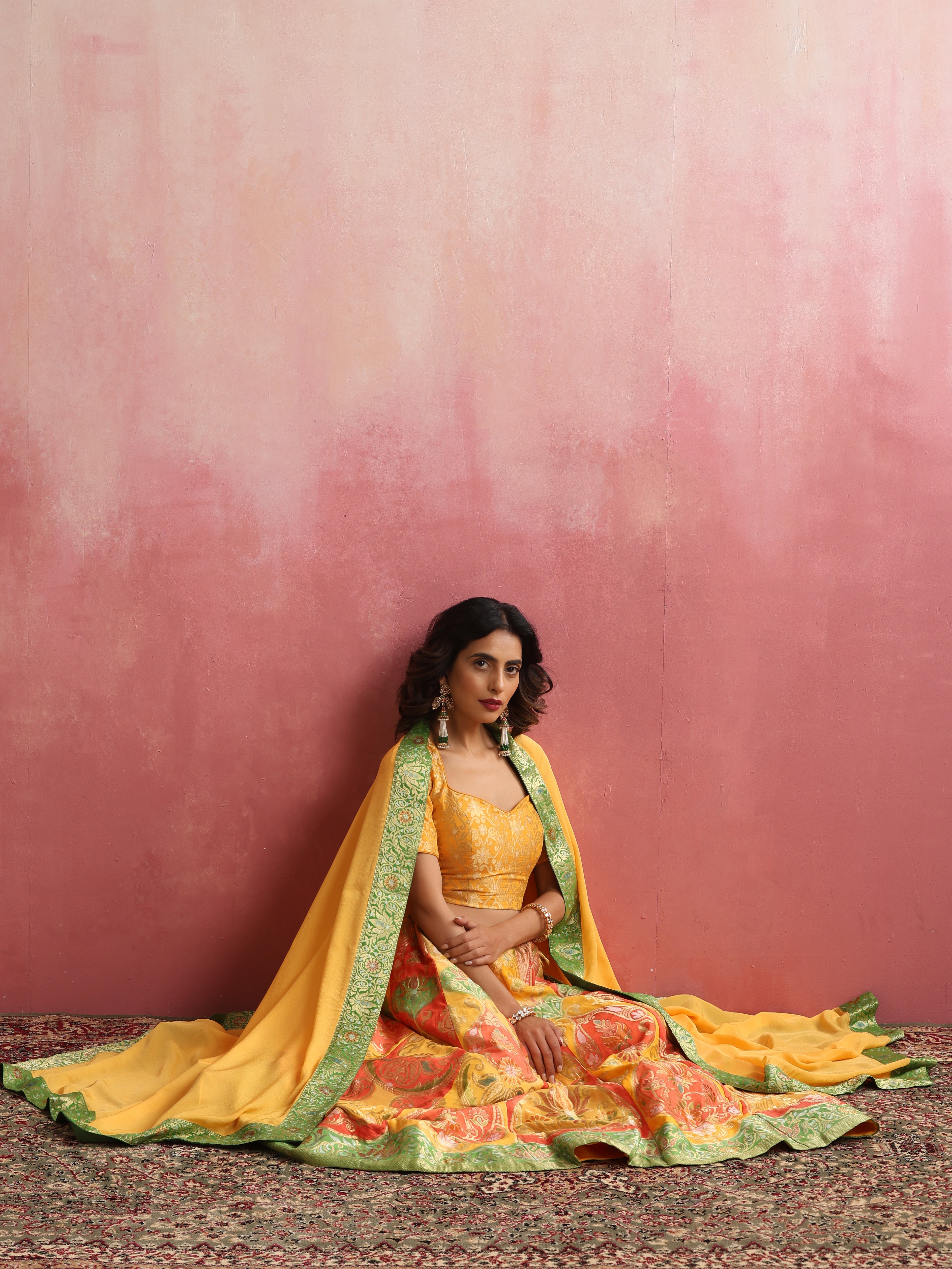 Banarasi Georgette Kalidar Stitched Lehenga Set