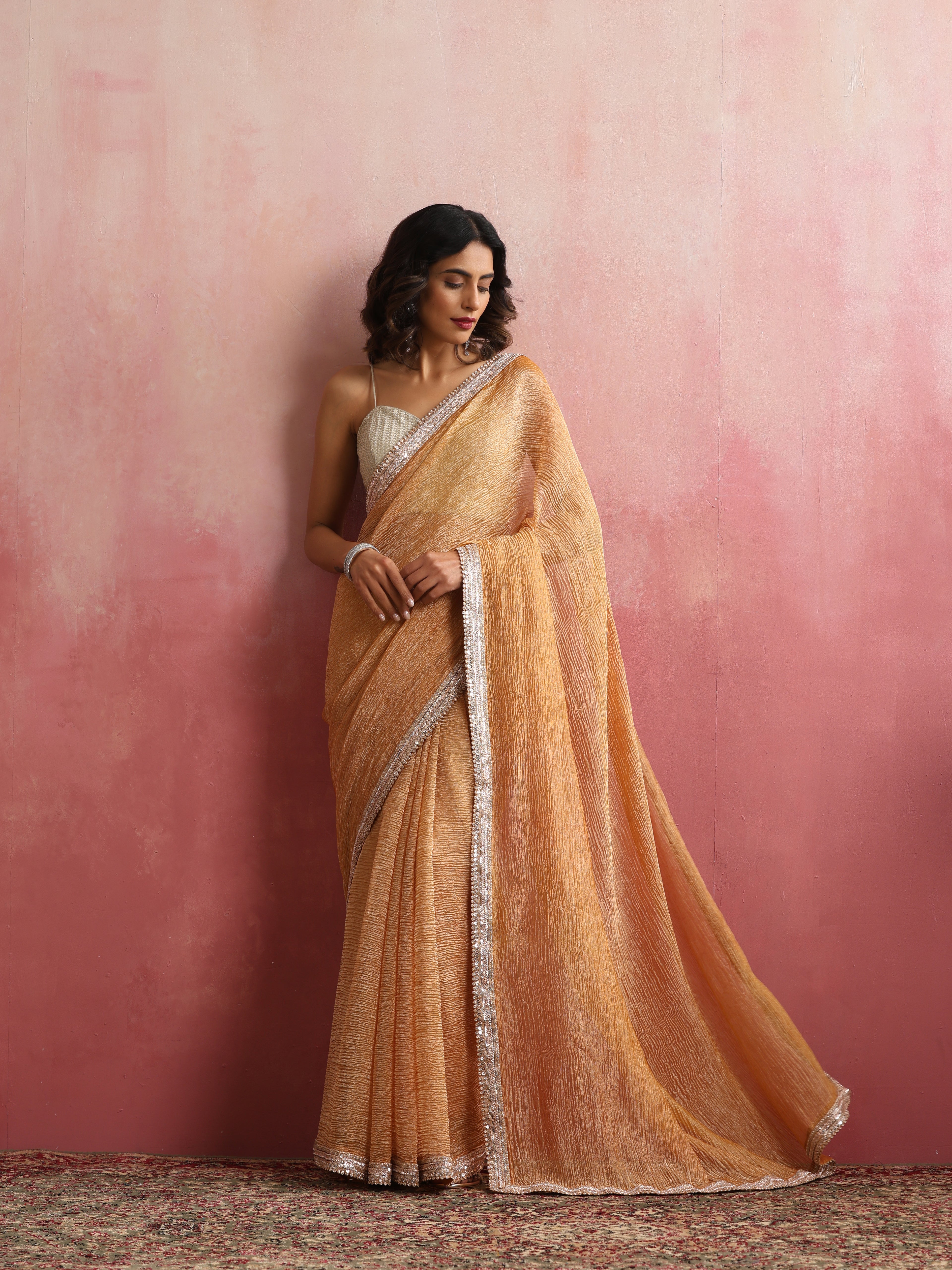 Banarasi Crush Tissue Silk Saree with Border