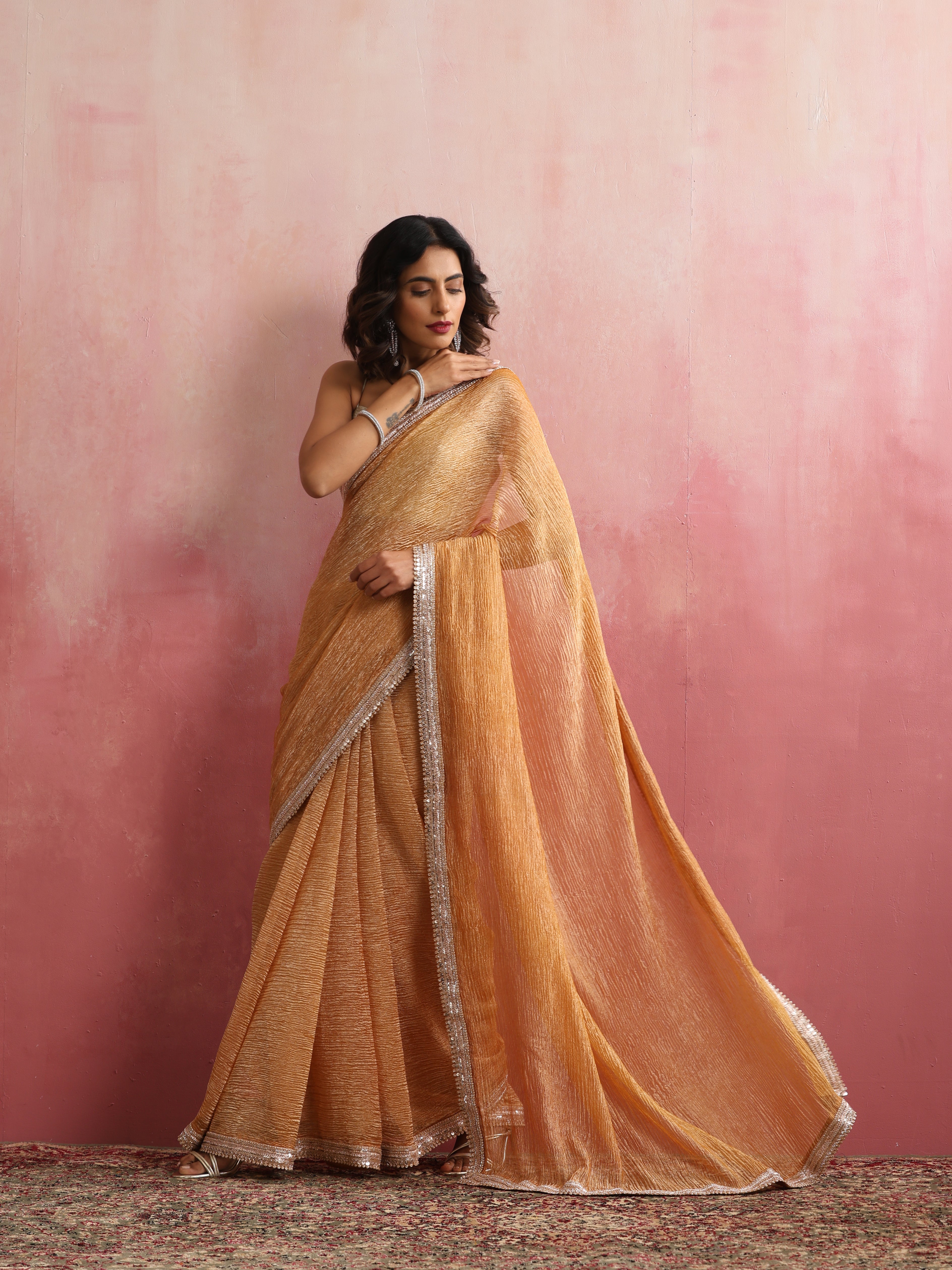 Banarasi Crush Tissue Silk Saree with Border