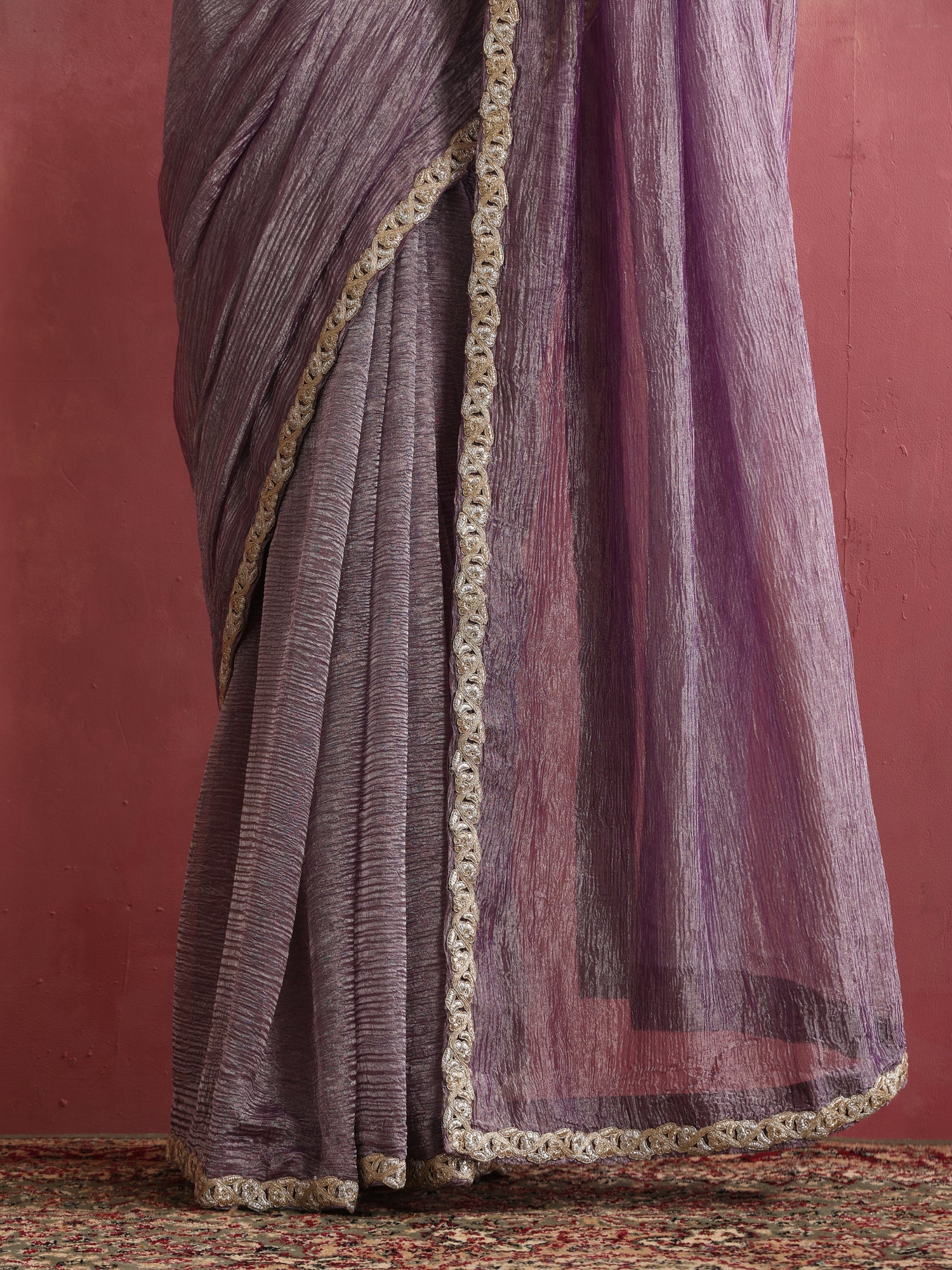 Banarasi Crush Tissue Silk Saree with Border