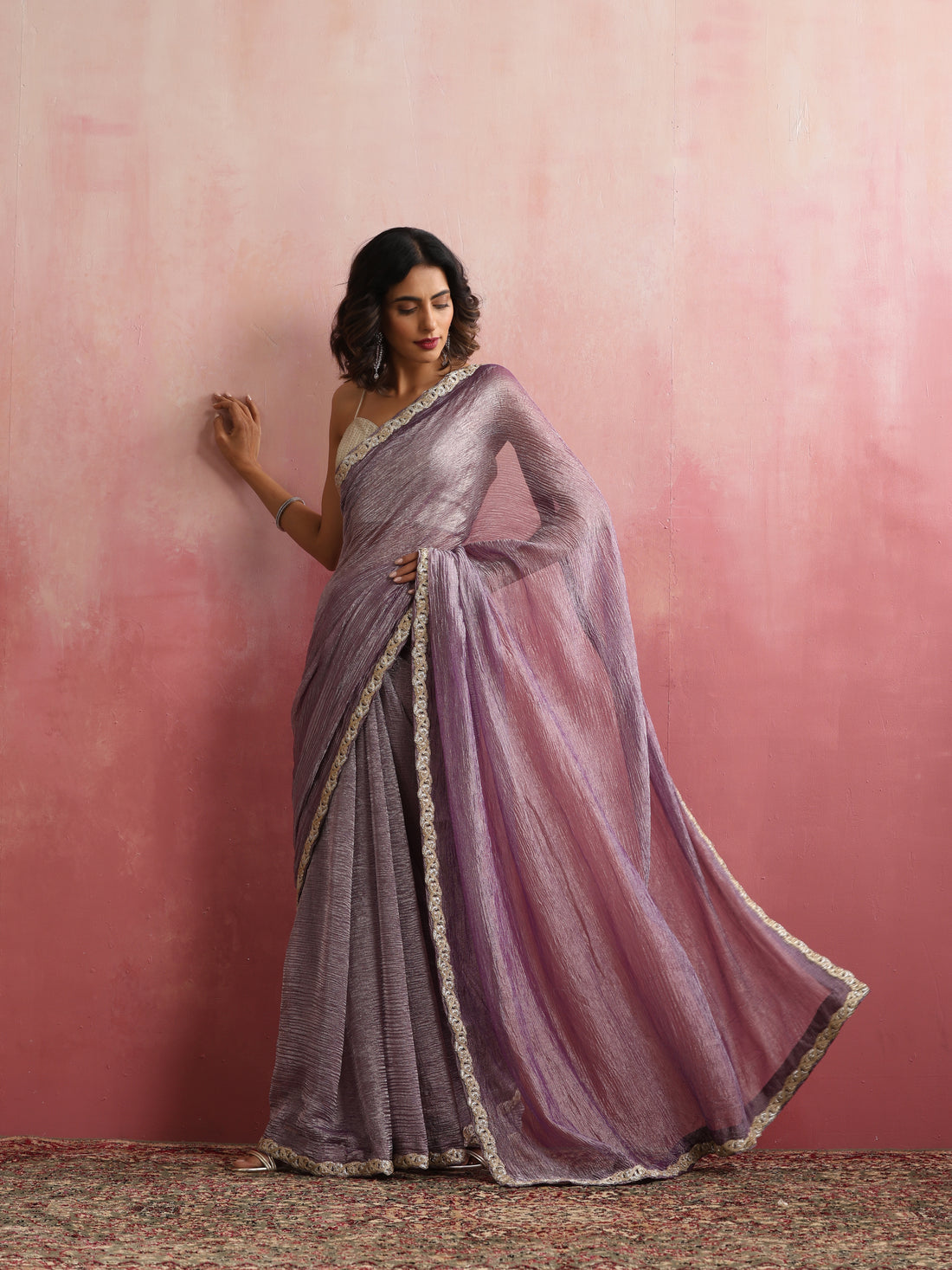 Banarasi Crush Tissue Silk Saree with Border