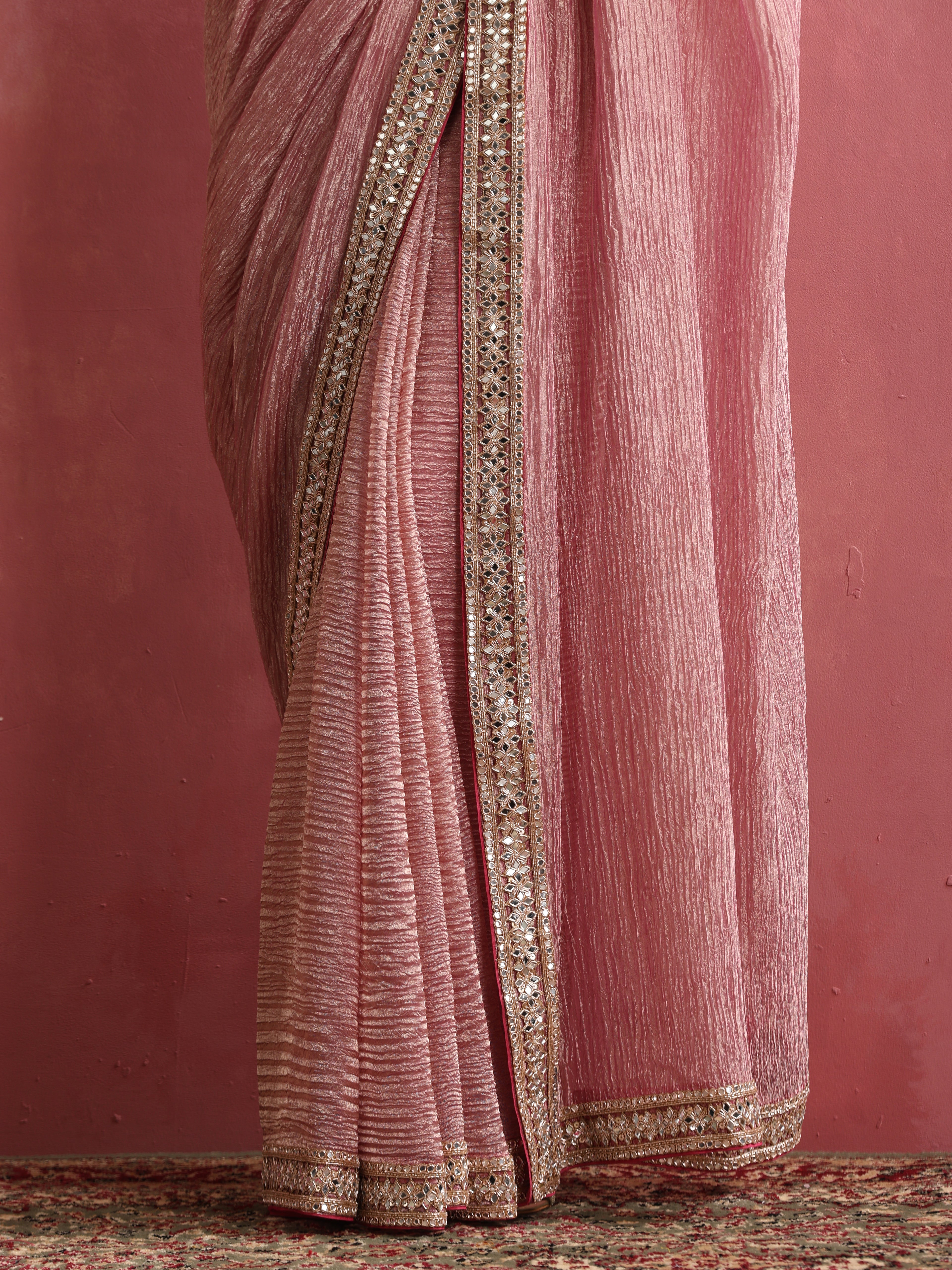 Banarasi Crush Tissue Silk Saree with Border