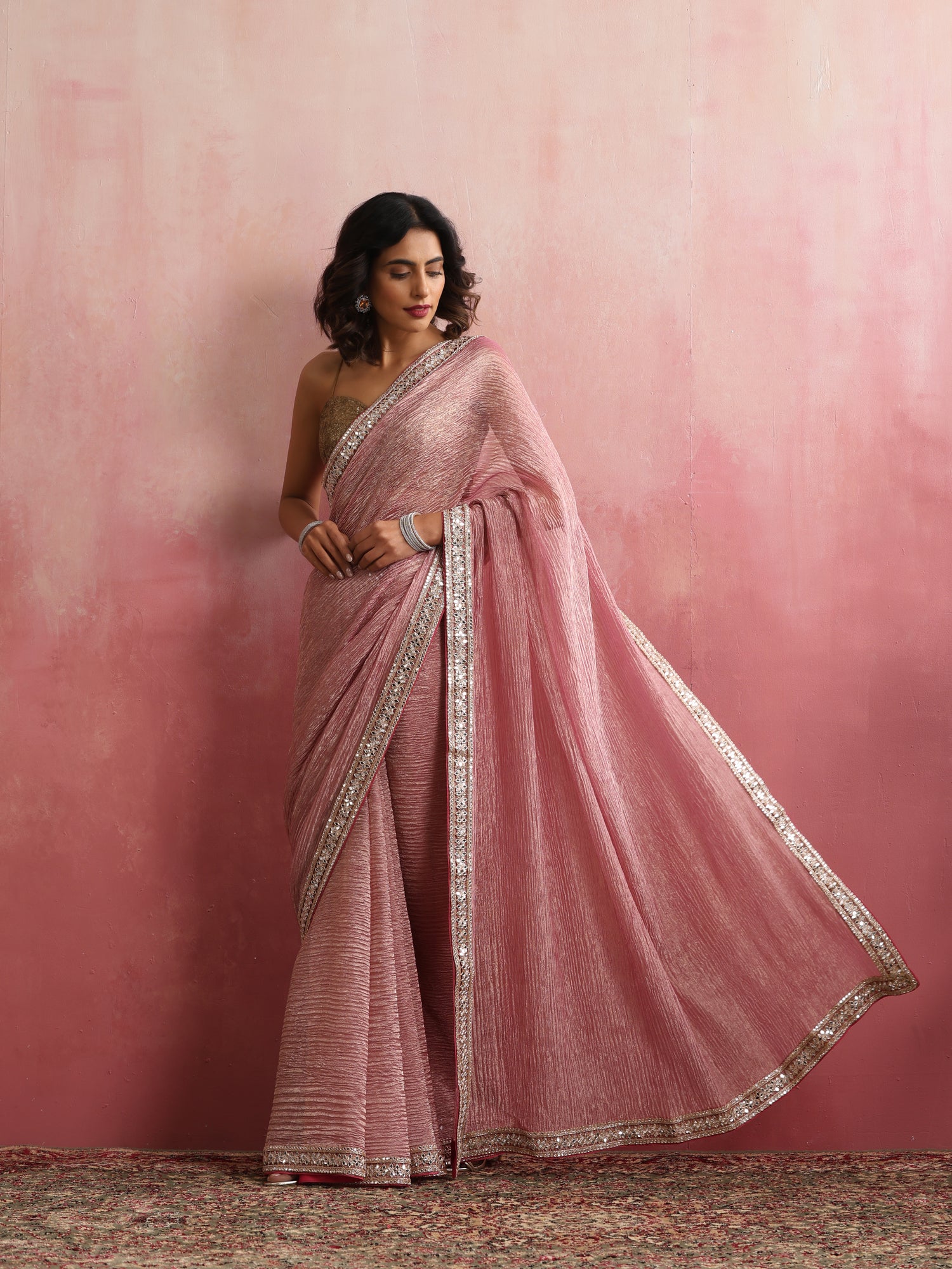 Banarasi Crush Tissue Silk Saree with Border