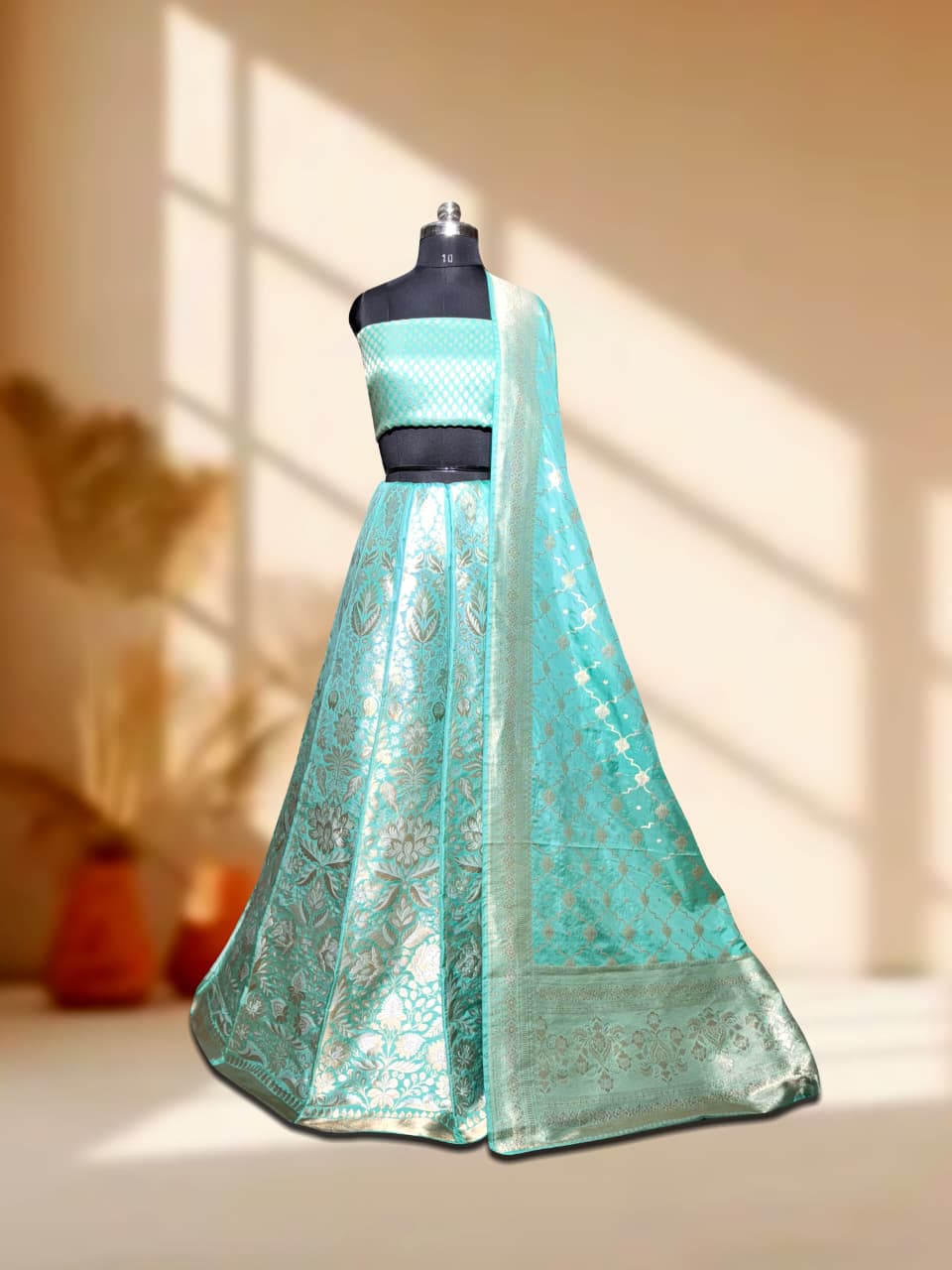 Handloom Banarasi Katan Silk Kalidar Zarisha Lehenga