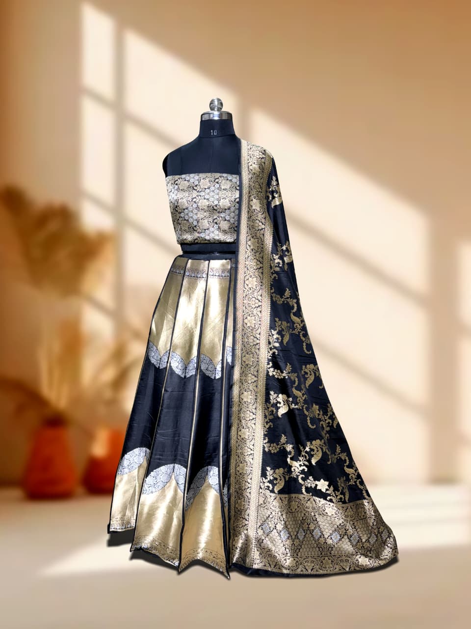 Handloom Banarasi Katan Silk Kalidar Lehenga