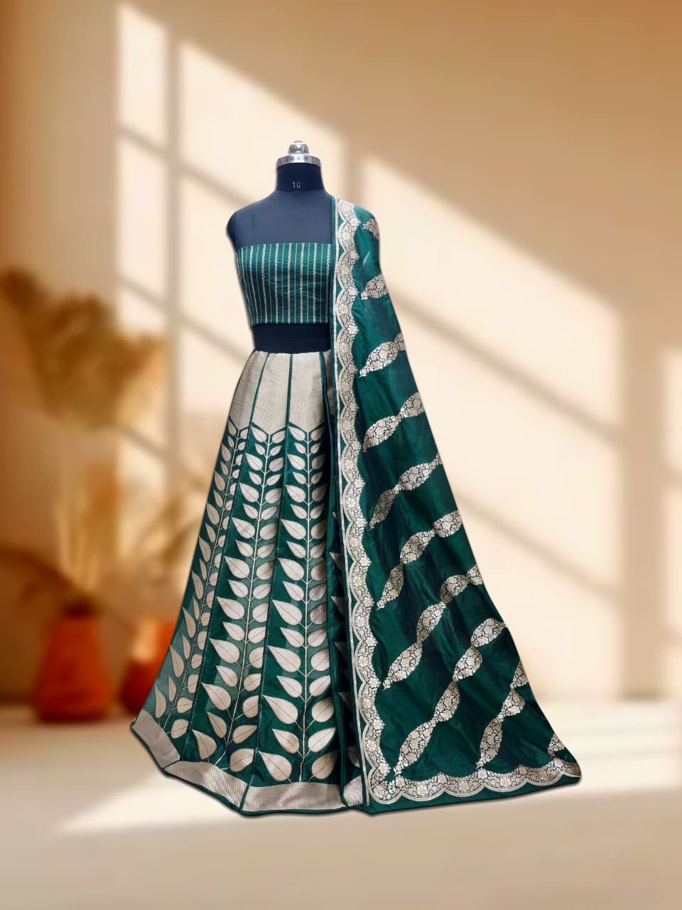 Handloom Banarasi Katan Silk Kalidar Lehenga
