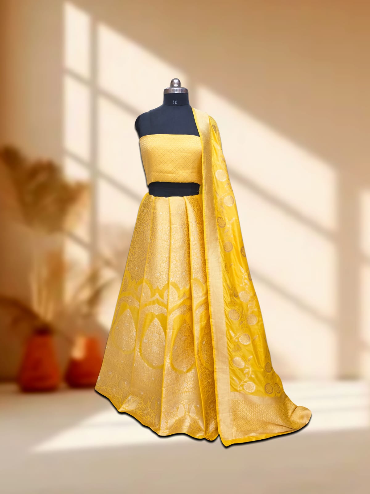 Handloom Banarasi Katan Silk Kalidar Lehenga