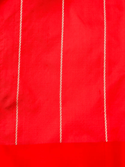 Handloom Banarasi Pure Katan Silk Saree in Maroon with Red Border - Khinkhwab