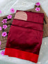 Handloom Banarasi Pure Katan Silk Saree in Maroon with Red Border - Khinkhwab