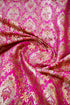 Banarasi Pure Kinkhab Silk Brocade Fabric in Magenta with Multicolour Meenakari - Khinkhwab