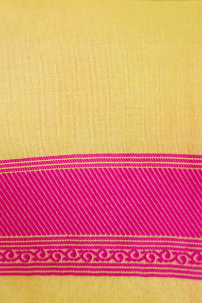 Handwoven Banarasi Organza Silk Kadwa Saree in Butter Yellow - Soglia
