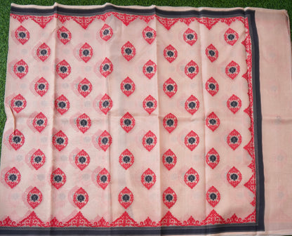 Handwoven Banarasi Organza Silk Kadwa Saree in Blush Peach- Soglia