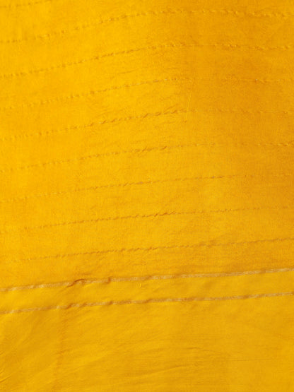 Handloom Banarasi Pure Katan Silk Kadwa Saree in Mustard with Meenakari Nandi Motif - Khinkhwab