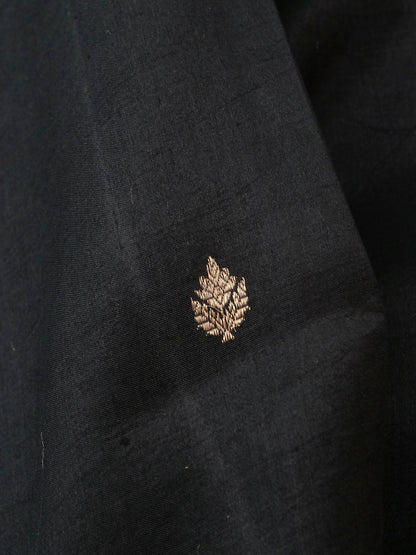 Handloom Banarasi Pure Katan Silk Kadwa Saree in Black with Nandi - Khinkhwab