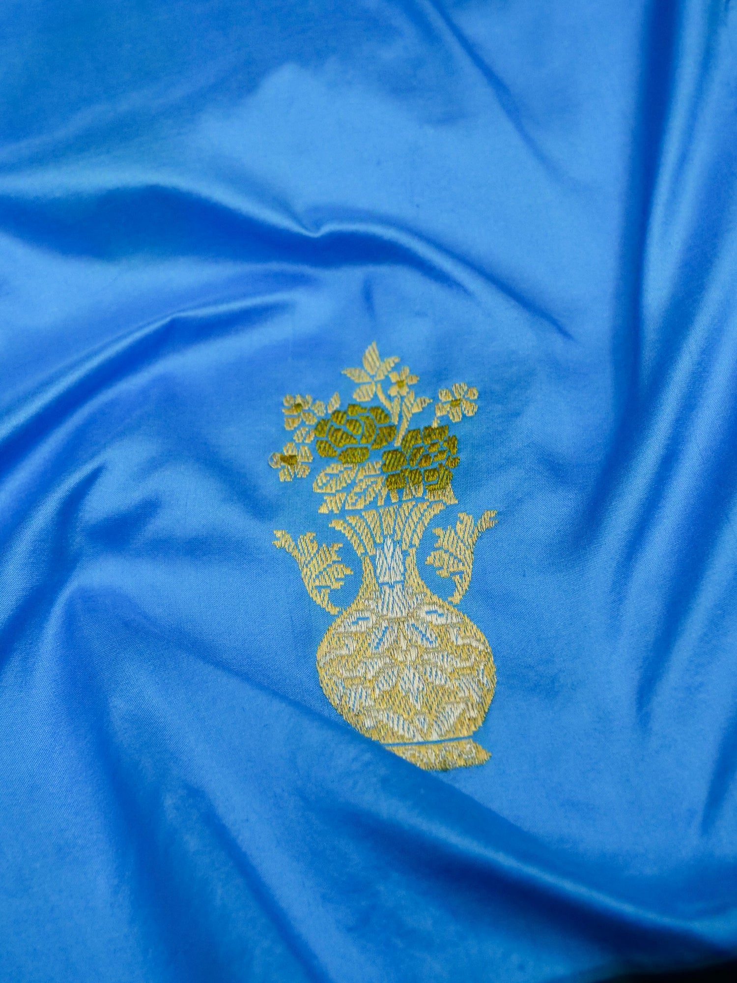 Banarasi Katan Silk Kadwa Tilfi Boota Handloom Saree | Sky Blue - Khinkhwab
