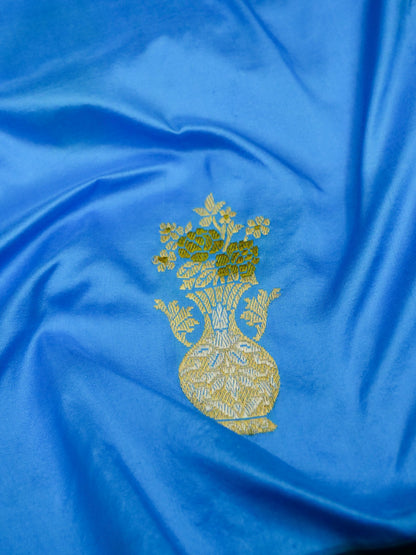 Banarasi Katan Silk Kadwa Tilfi Boota Handloom Saree | Sky Blue - Khinkhwab