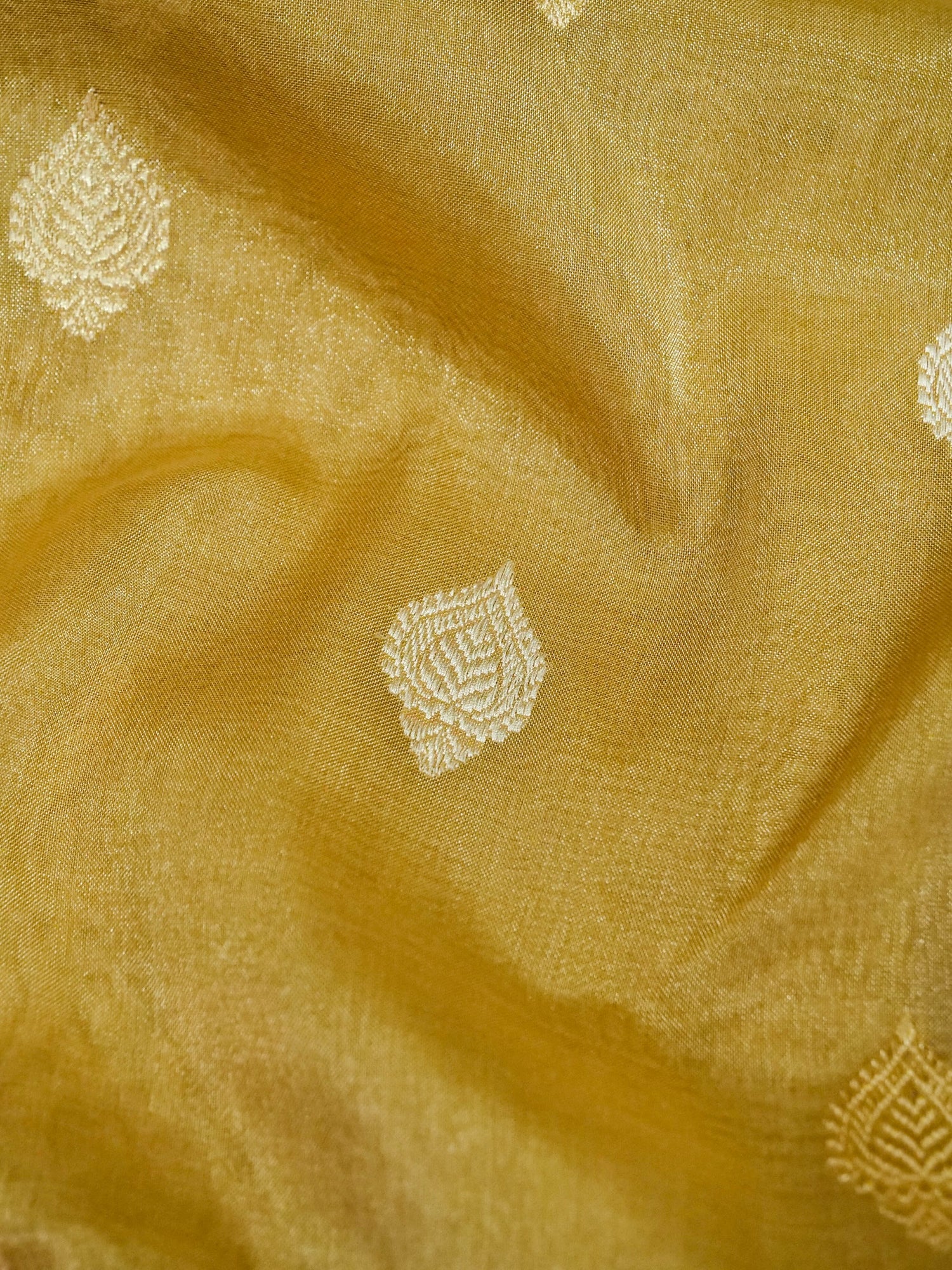 Banarasi Cotton Tissue Kadwa Konia Handloom Saree | Antique Gold - Khinkhwab