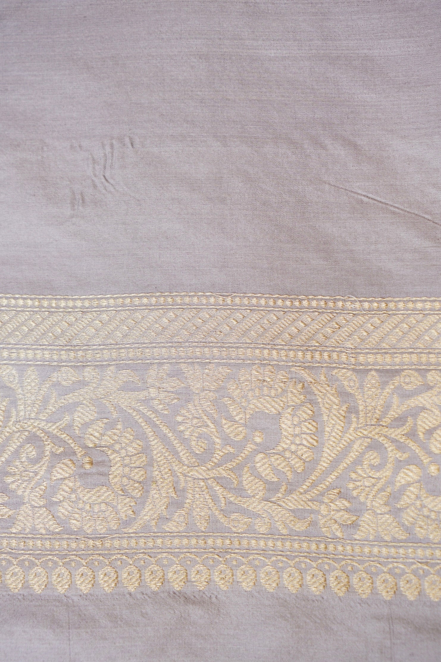 Banarasi Katan Silk Kadwa Jangla Handloom Saree in Lavendar Grey - Khinkhwab