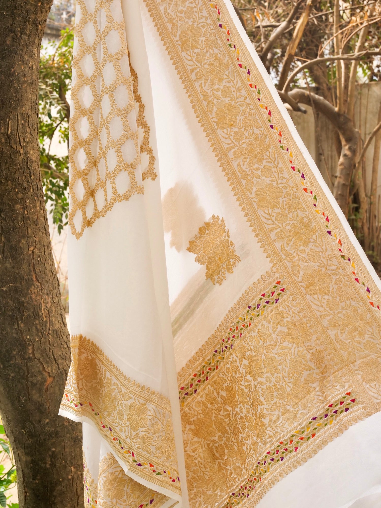 Handloom Georgette Banarasi Dyeable Kadwa Dupatta