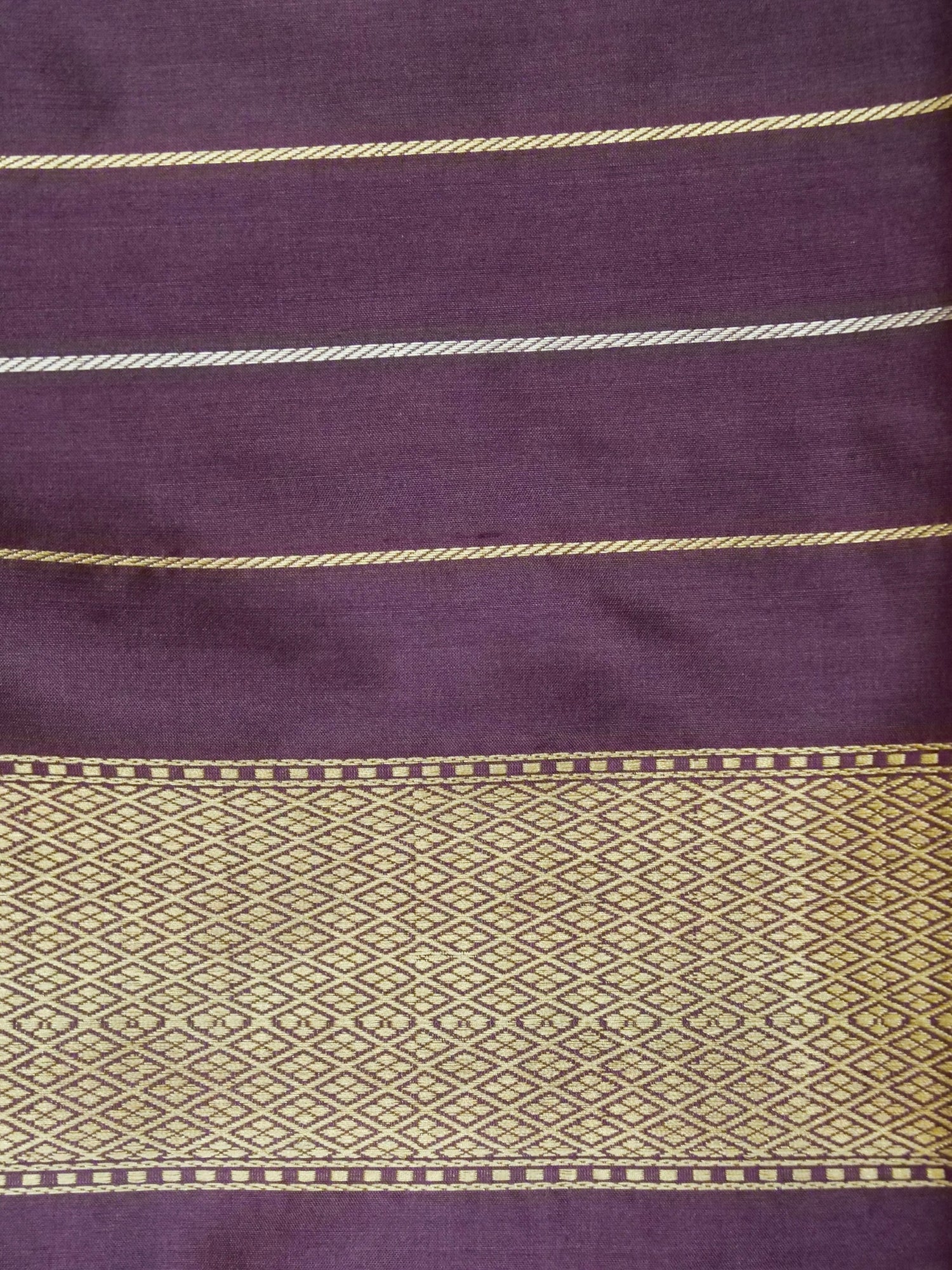 Banarasi Katan Silk Meenakari Border Handloom Saree | Purple - Khinkhwab