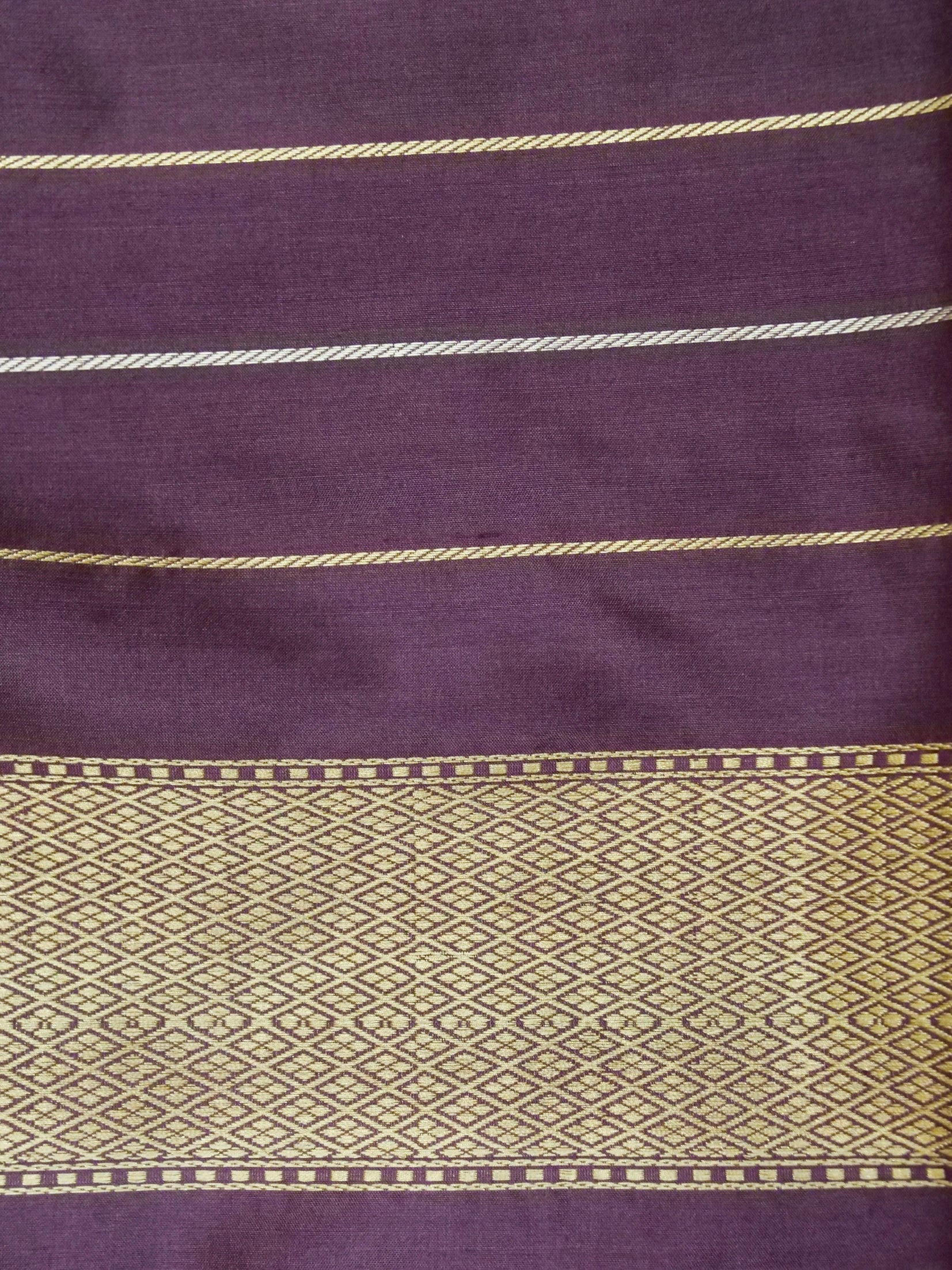 Banarasi Katan Silk Meenakari Border Handloom Saree | Purple - Khinkhwab
