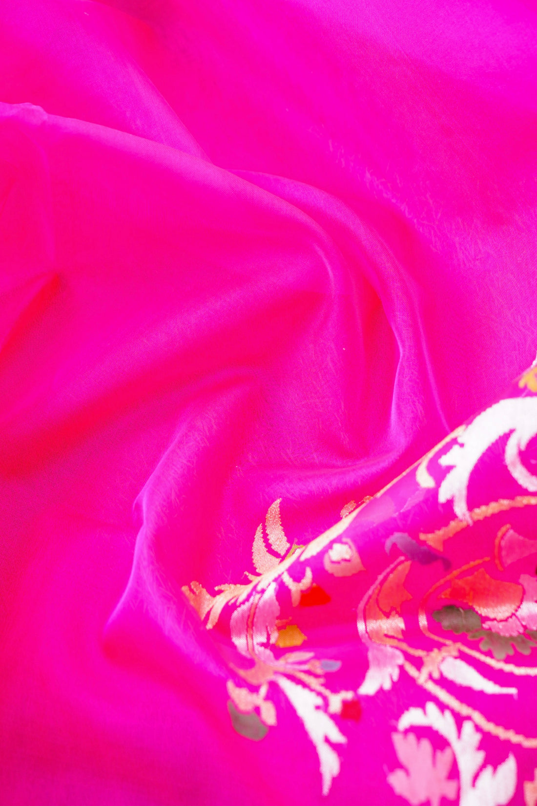 Handloom Banarasi Real Silver Zari Cotton Saree