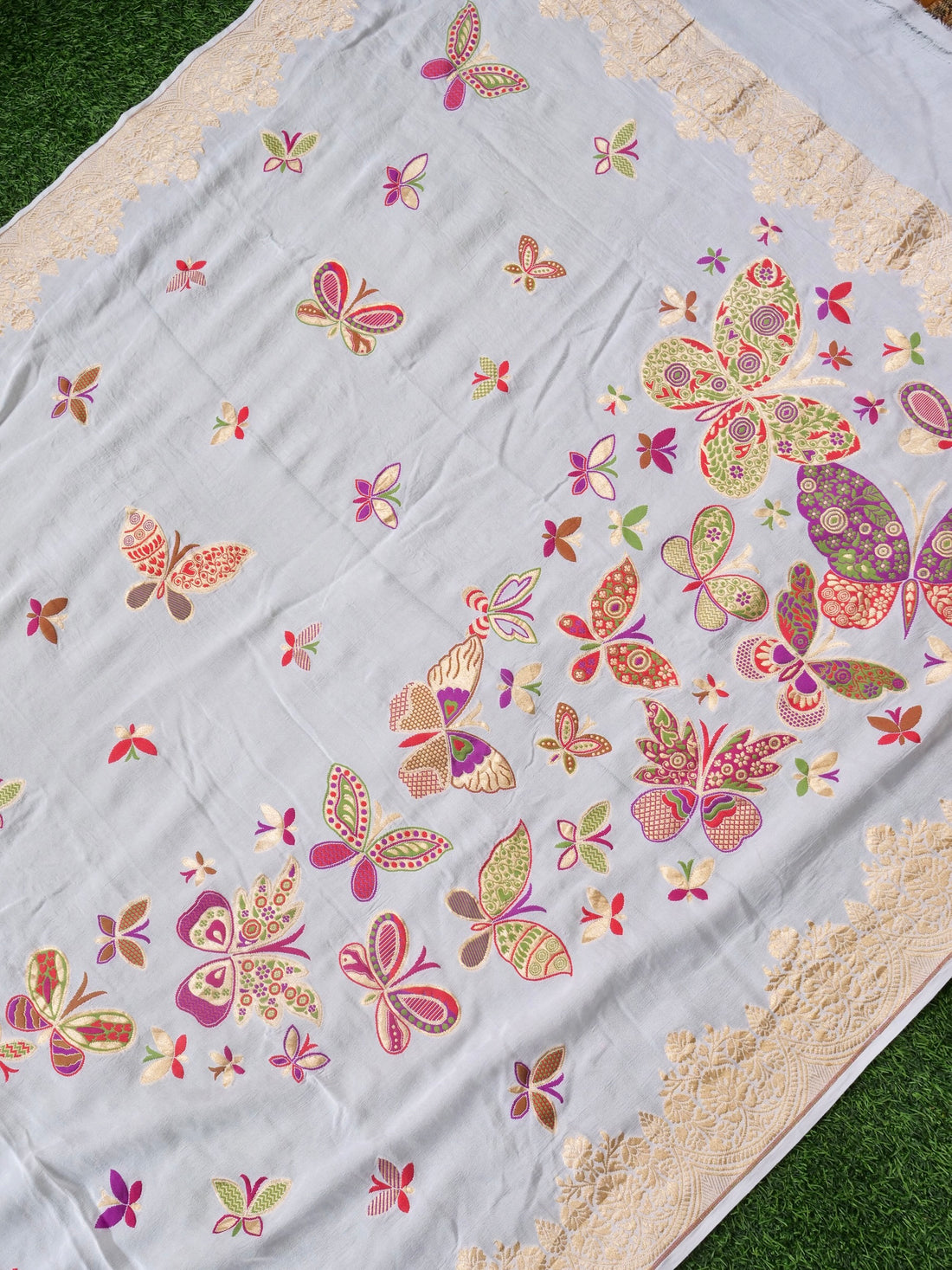 Georgette Banarasi Meenakari Titli Dupatta