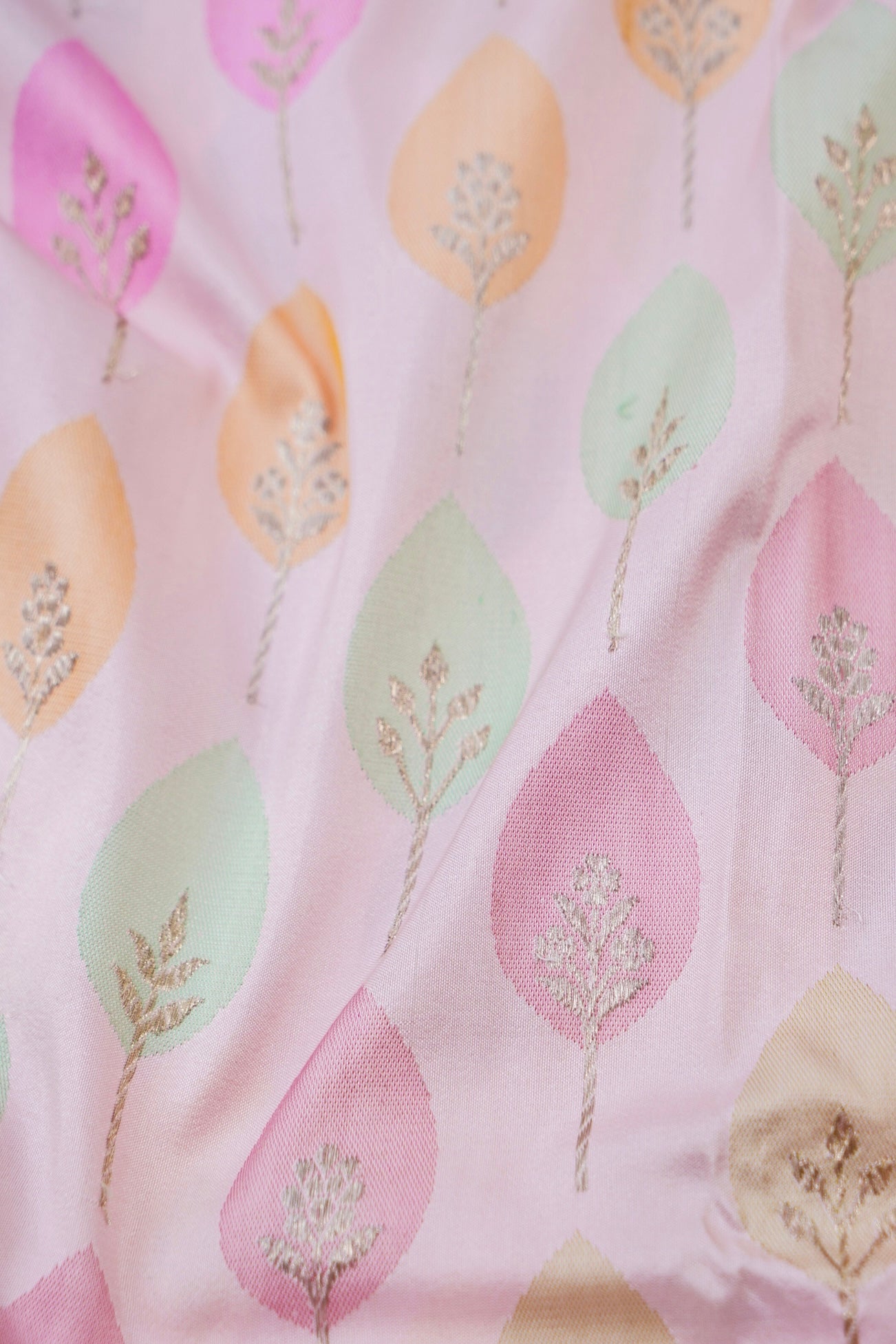 Banarasi Katan Silk Kadwa Handloom Saree in Powder Pink - Khinkhwab