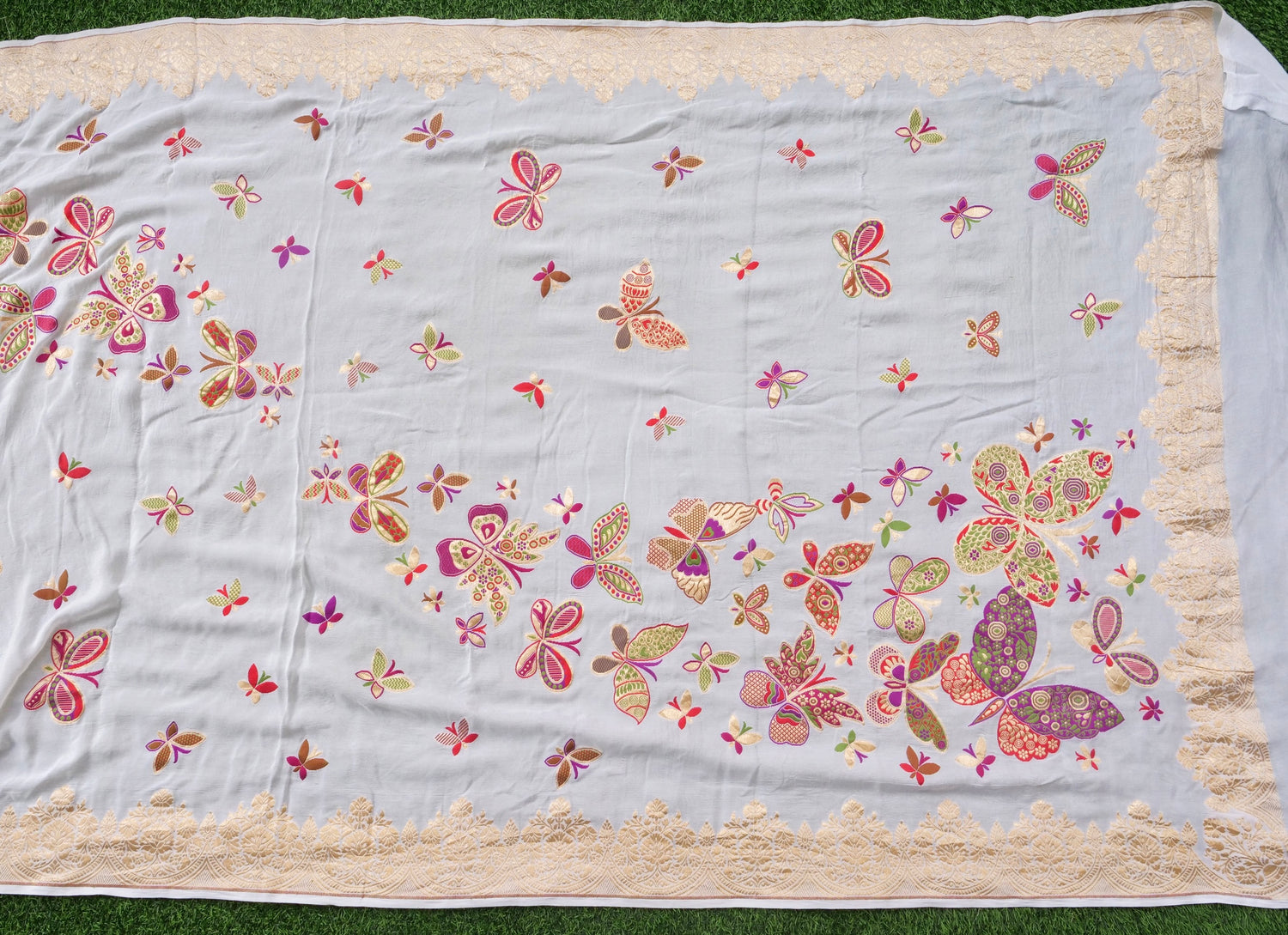 Georgette Banarasi Meenakari Titli Dupatta