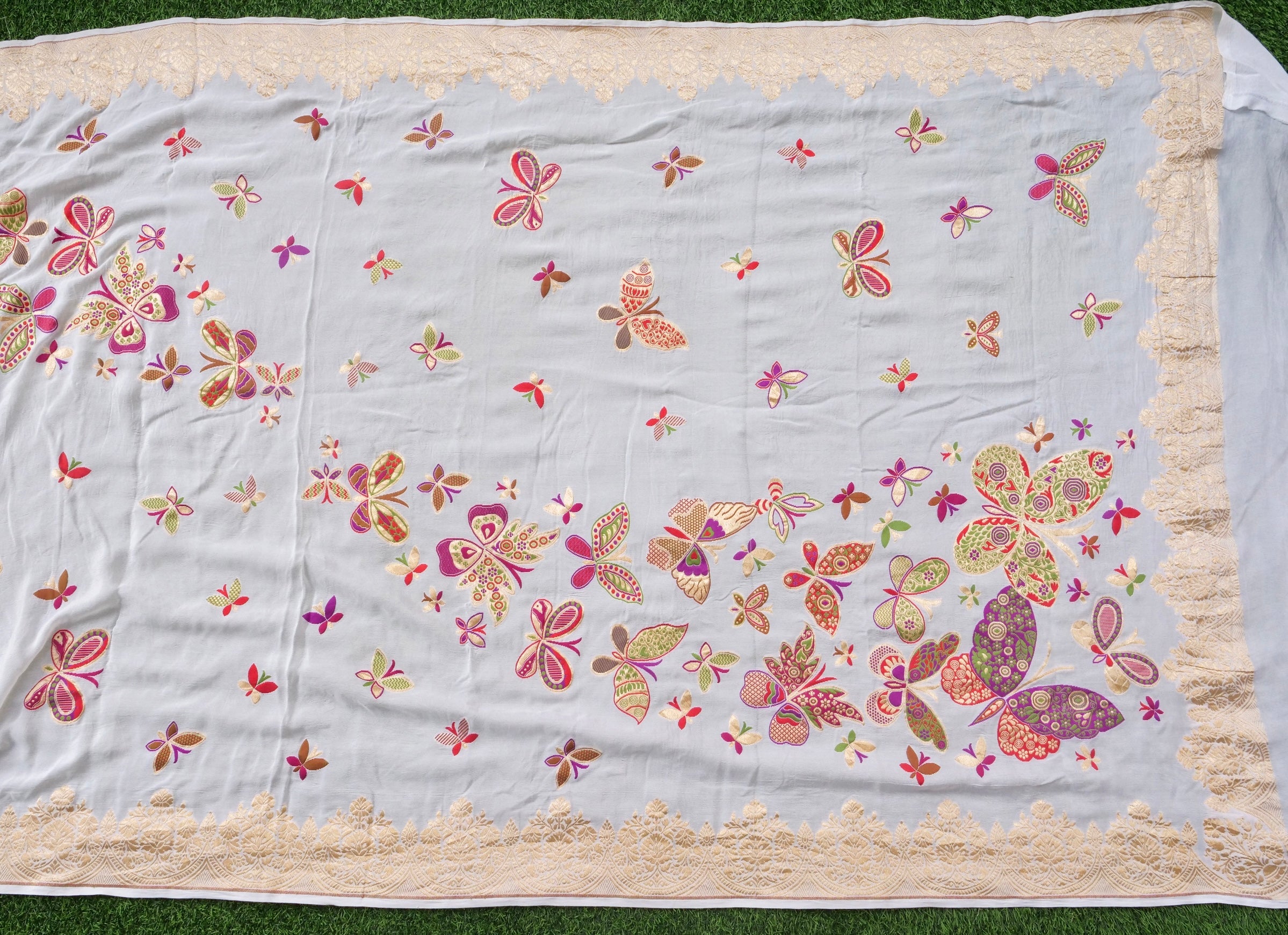 Georgette Banarasi Meenakari Titli Dupatta