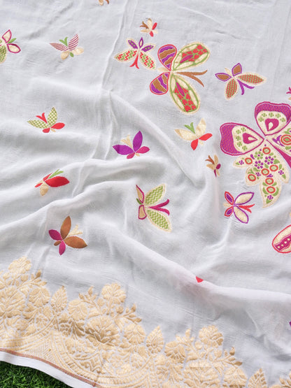 Georgette Banarasi Meenakari Titli Dupatta