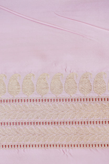 Banarasi Katan Silk Kadwa Handloom Saree in Powder Pink - Khinkhwab