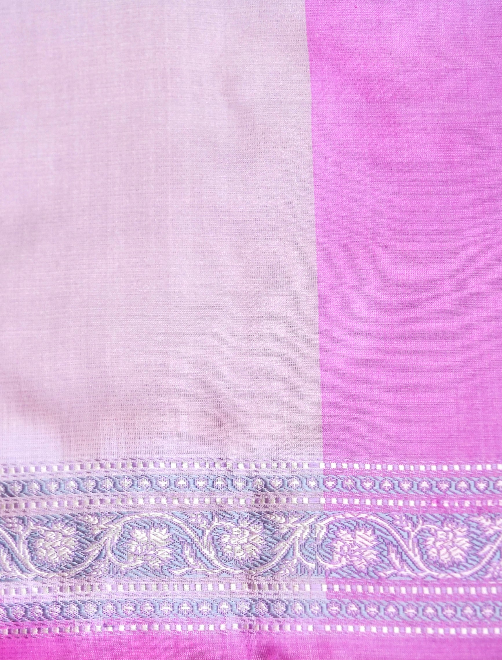 Banarasi Katan Silk Jangla Handwoven Saree in Pink - Khinkhwab