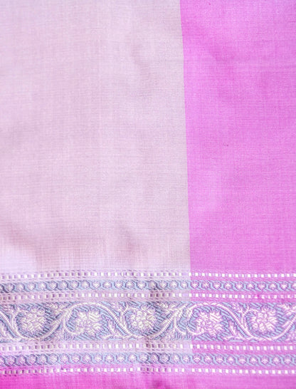 Banarasi Katan Silk Jangla Handwoven Saree in Pink - Khinkhwab