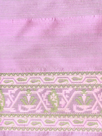 Banarasi Katan Silk Resham Tanchoi Handwoven Saree in Powder Pink