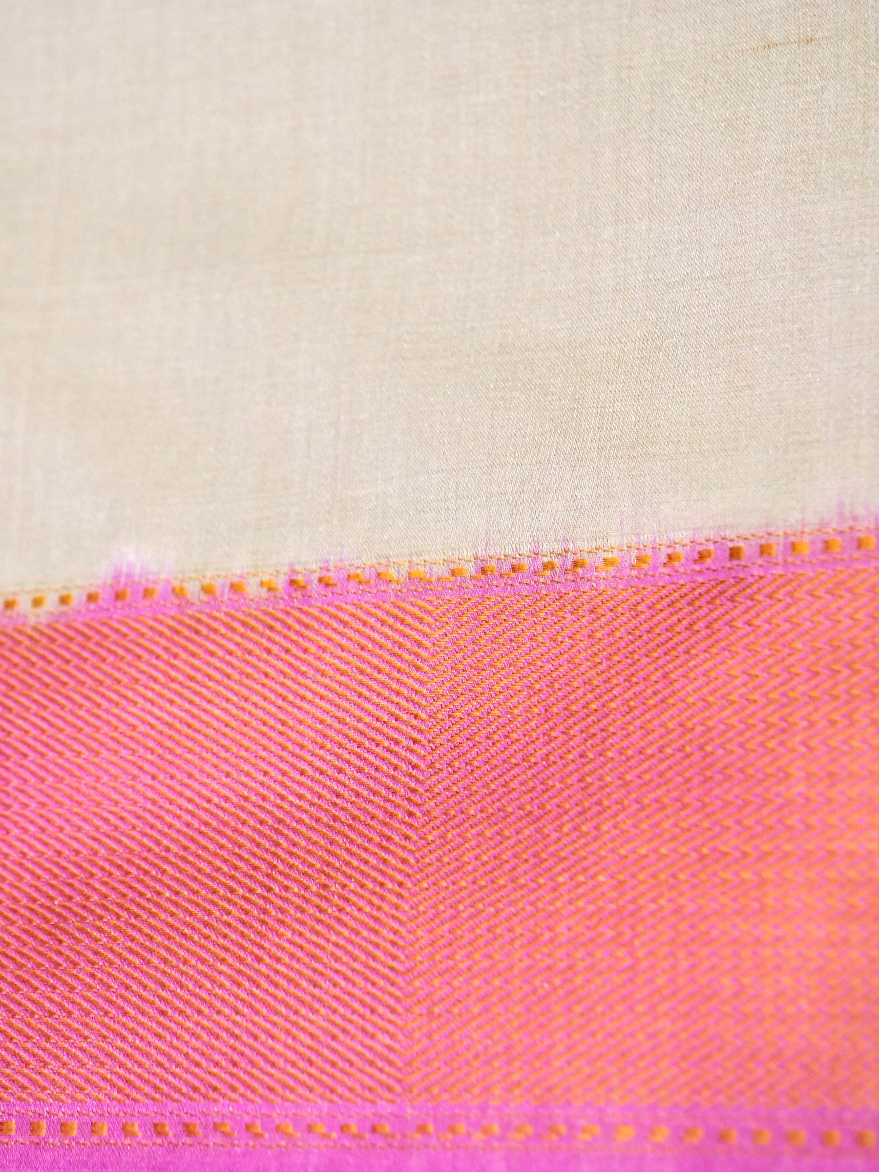 Banarasi Katan Silk Patola Jaal Handwoven Saree in Cream - Khinkhwab