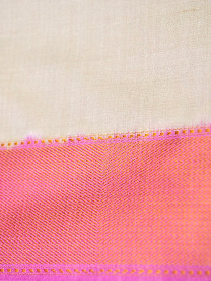 Banarasi Katan Silk Patola Jaal Handwoven Saree in Cream - Khinkhwab