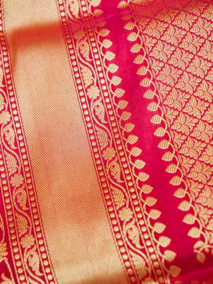 Banarasi Katan Silk Zari Tanchoi Handloom Saree | Magenta - Khinkhwab