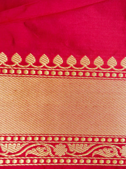 Banarasi Katan Silk Zari Tanchoi Handloom Saree | Magenta - Khinkhwab