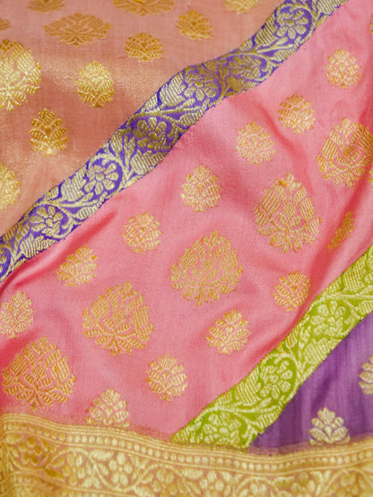 Banarasi Katan Silk Kadwa Rangkat Handloom Saree | Multicolour - Khinkhwab