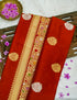Banarasi Katan Silk Kadwa Alfi Boota Handloom Saree | Rust - Khinkhwab