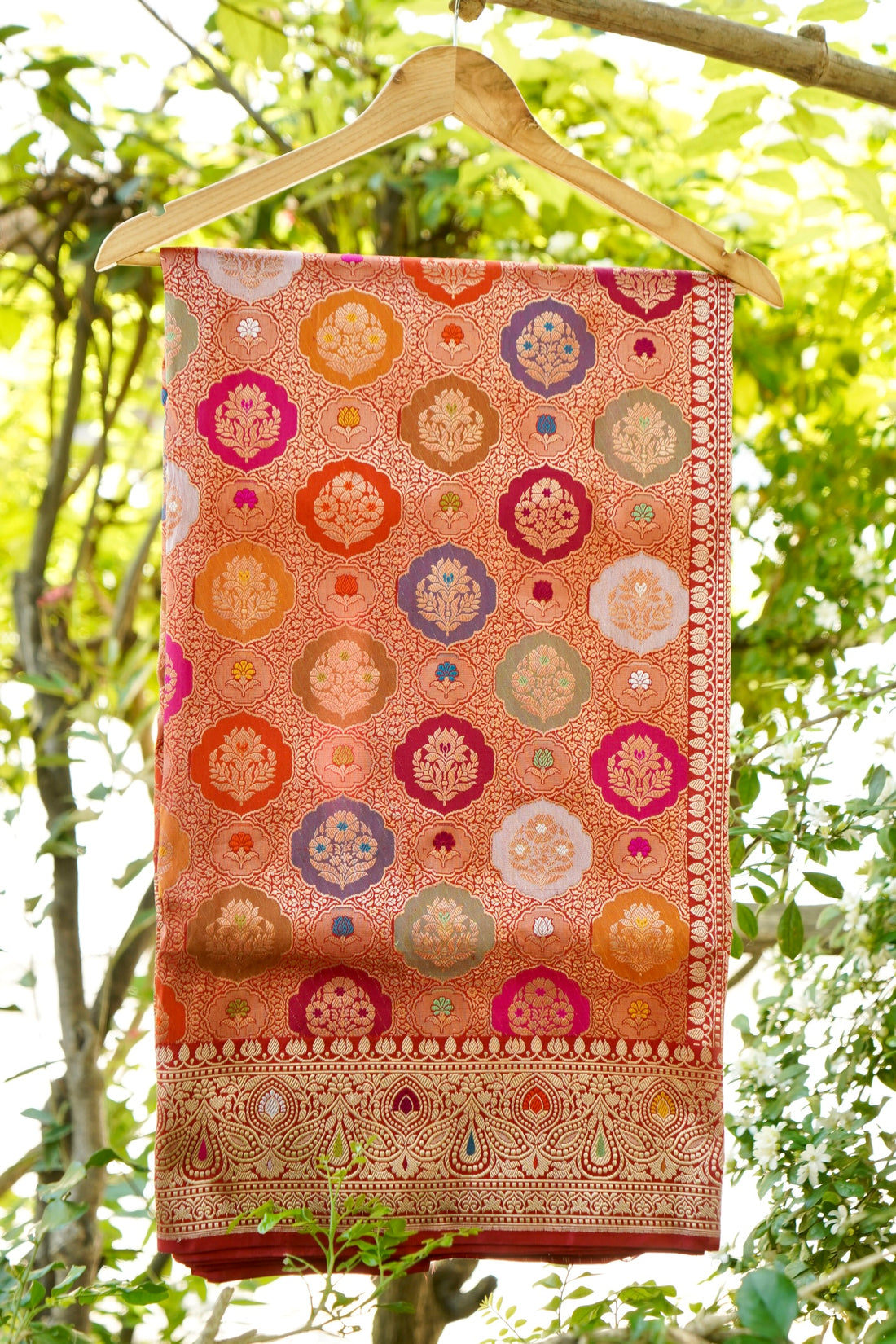 Banarasi Katan Silk Kadwa Tanchoi Handloom Saree | Red