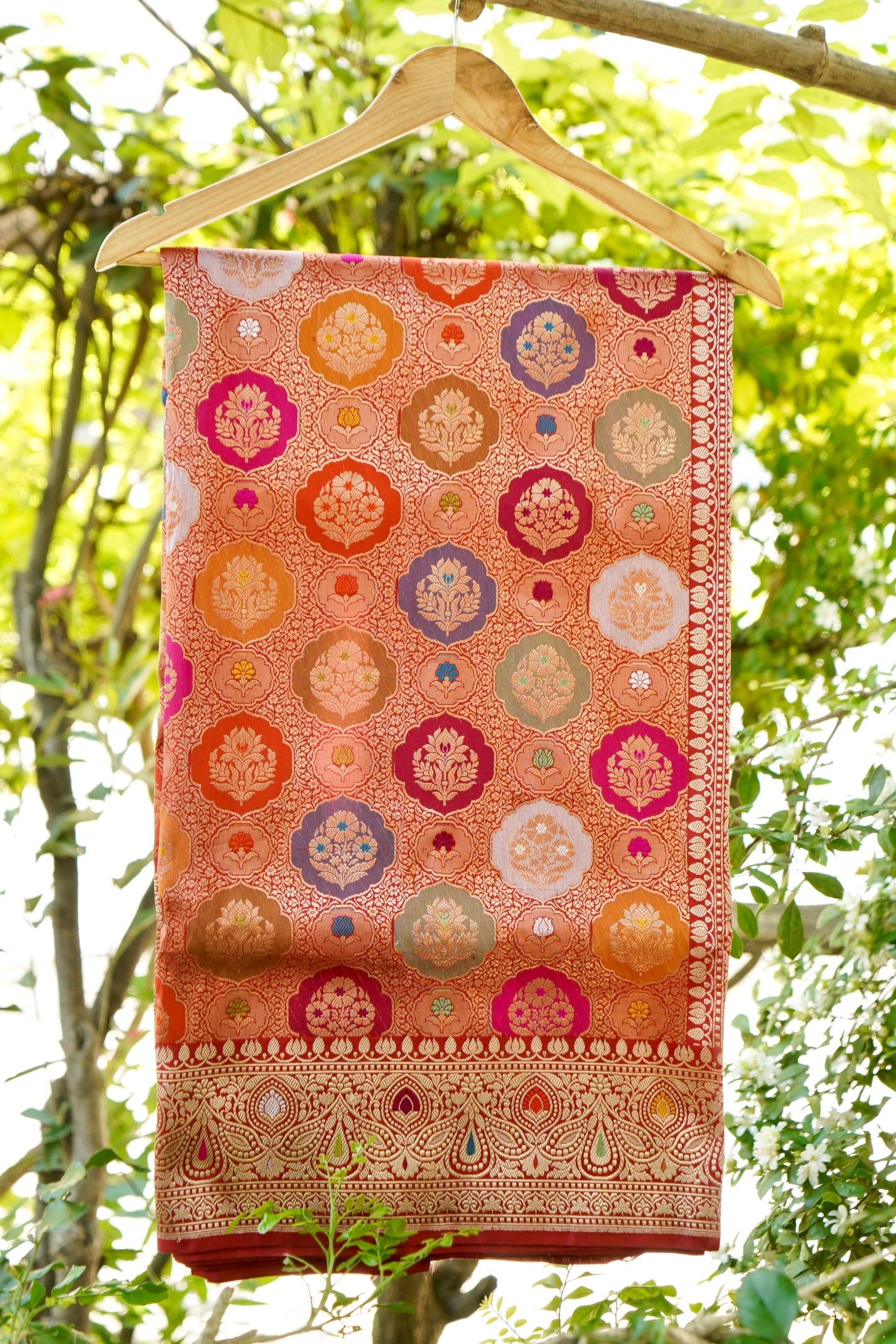 Banarasi Katan Silk Kadwa Tanchoi Handloom Saree | Red - Khinkhwab