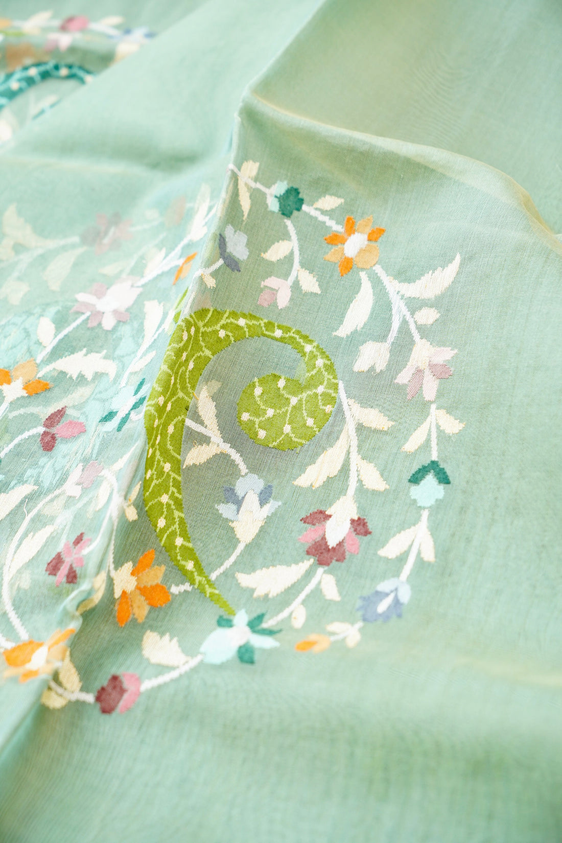 Handloom Banarasi Real Silver Zari Cotton Saree