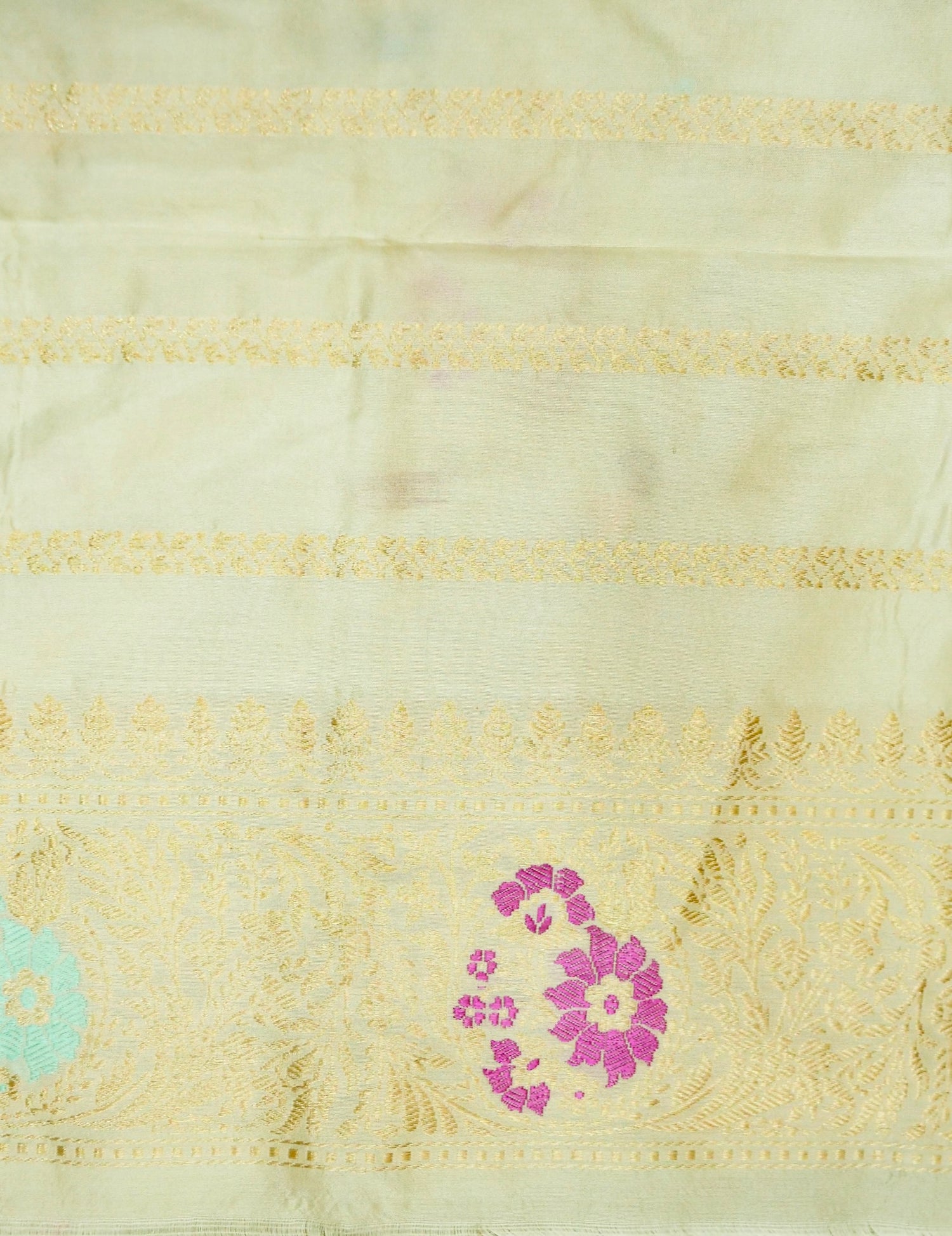 Banarasi Pure Katan Silk Kadwa Meenakari Saree | Ivory - Khinkhwab