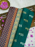 Banarasi Katan Silk Double Tani Alfi Skirt Handloom Saree | Teal - Khinkhwab