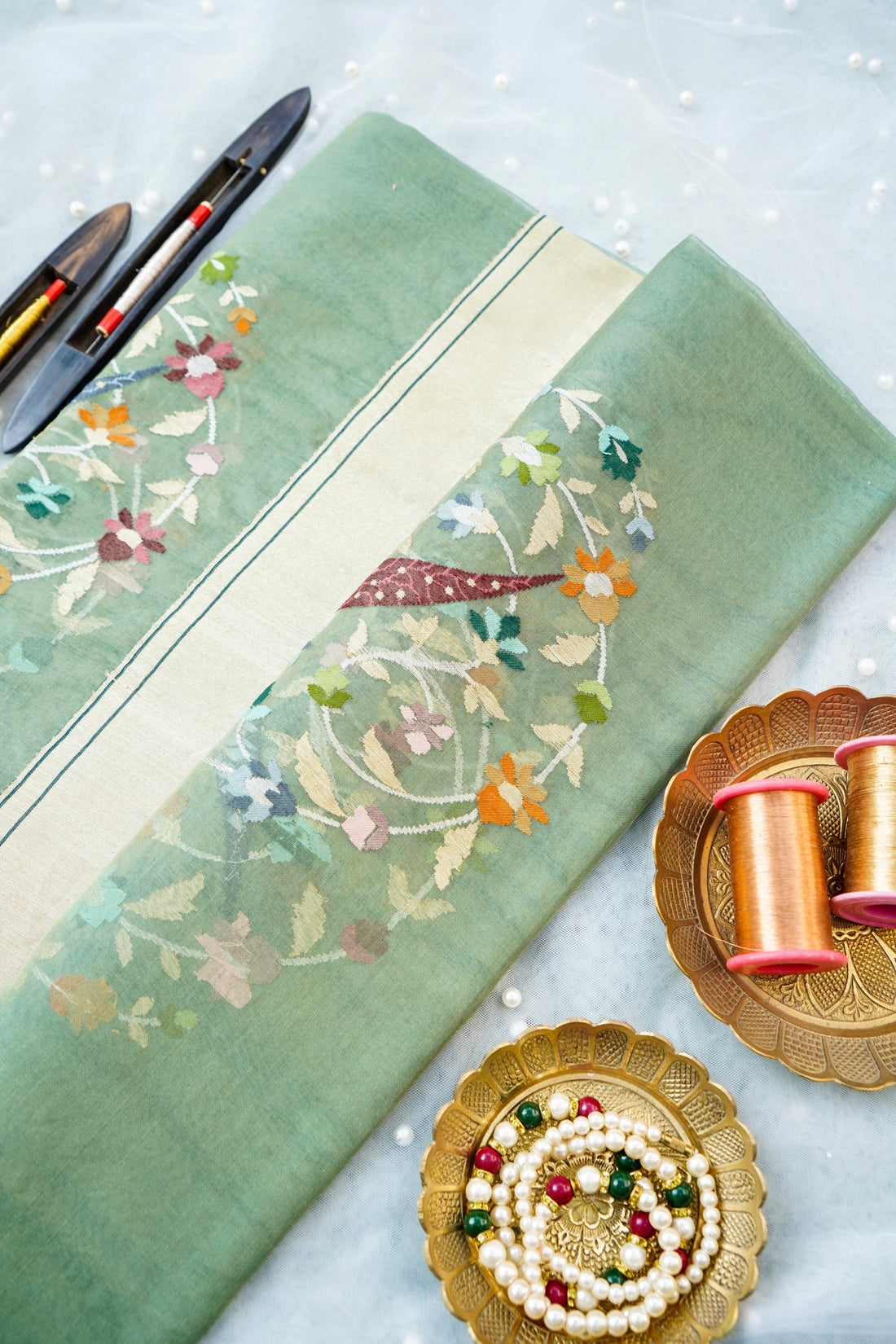 Handloom Banarasi Real Silver Zari Cotton Saree