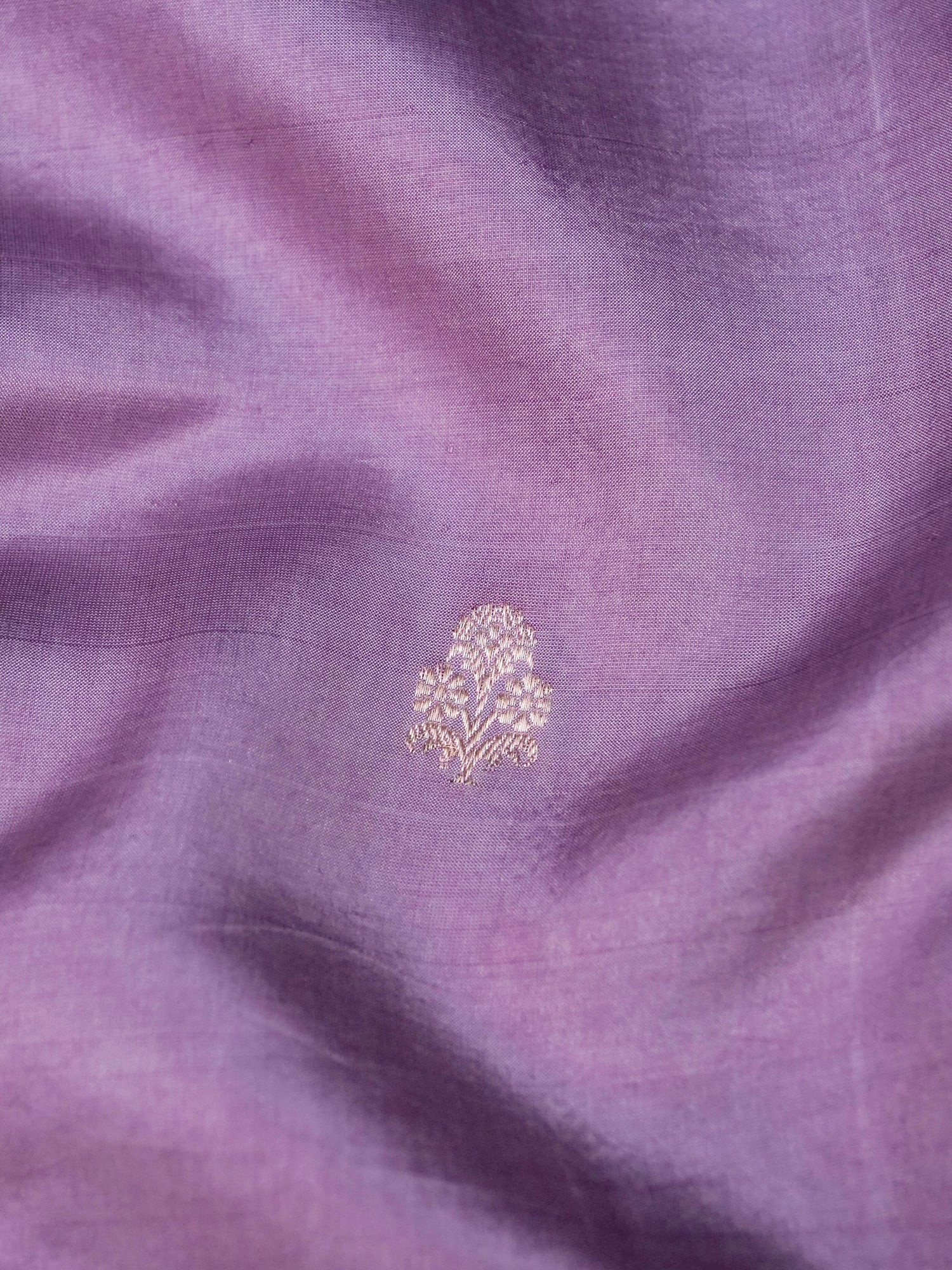 Banarasi Katan Silk Kadwa Tree Buti Handwoven Saree in Dusty Mauve - Khinkhwab