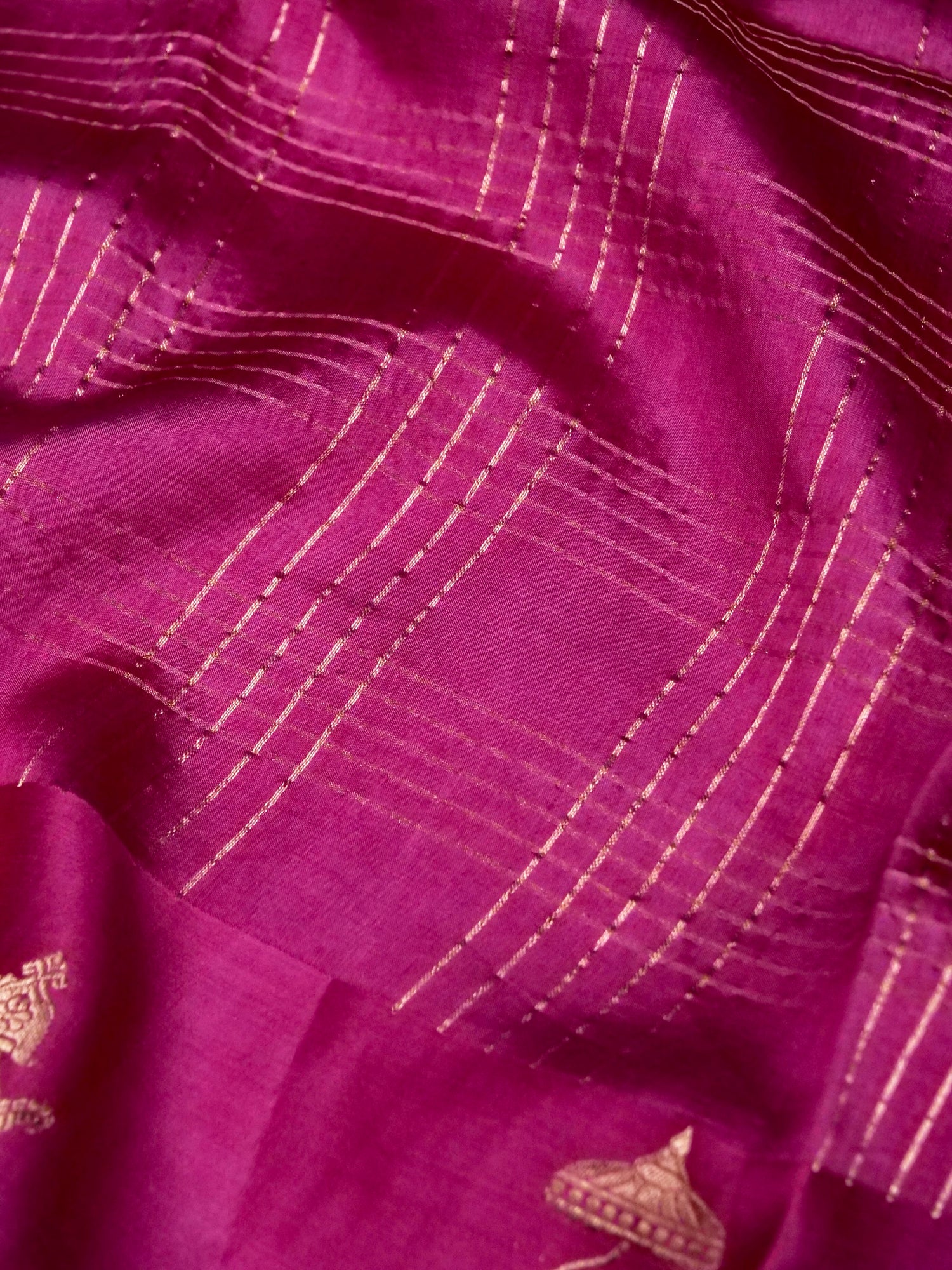 Banarasi Katan Silk Kadwa Rath Border Handwoven Saree in Mauve Pink - Khinkhwab