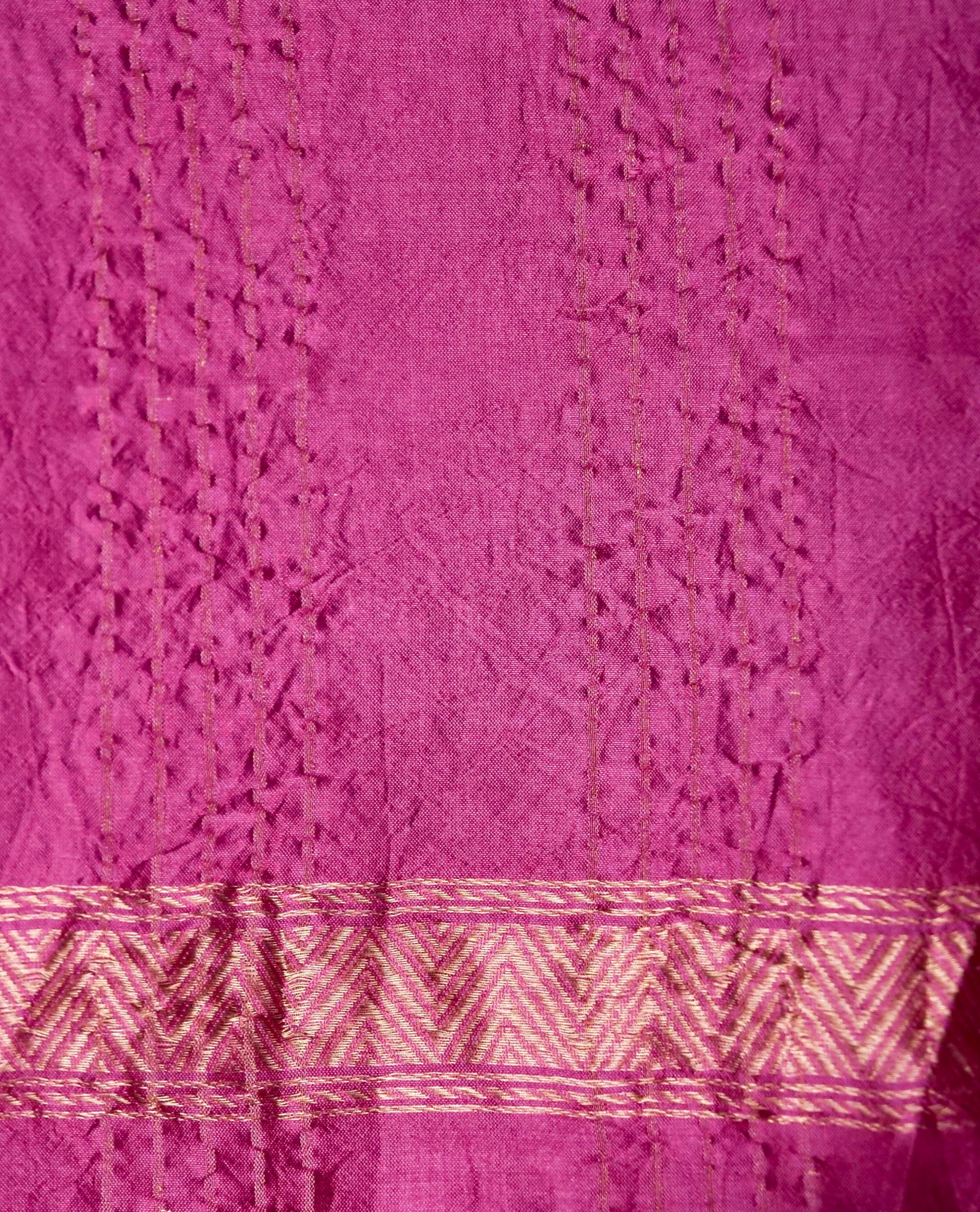 Banarasi Katan Silk Kadwa Rath Border Handwoven Saree in Mauve Pink - Khinkhwab
